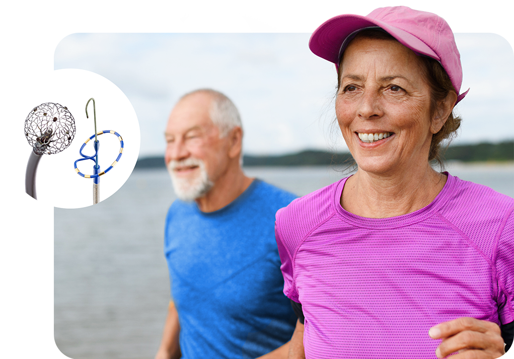 Man and Woman Walking with Pulsed Field Ablation Devices